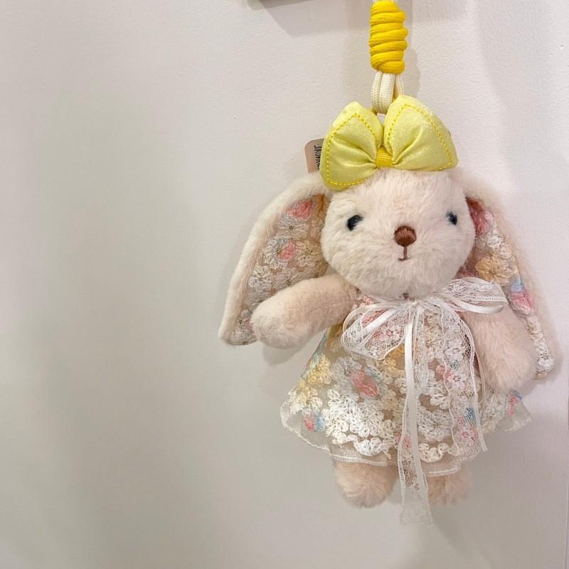 

Cute Bunny Plush Toy Bag Pendant With Pp Cotton Filling For Kids And Teens жёлтый