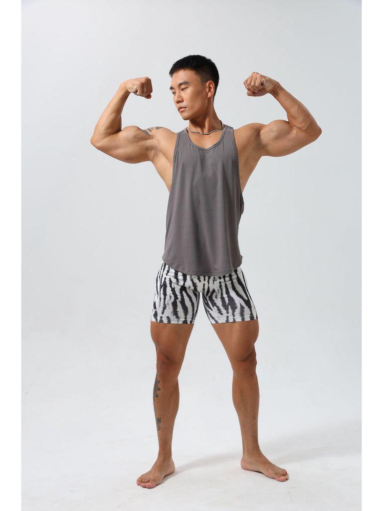 Men's Quick-Dry Stretch Racerback Tank Top - Sleeveless, Loose Fit for Sports & Casual Wear