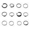 Combination Ring, Personalized Electrophoresis, Black Love Butterfly Chain Opening 12-Piece Set, Ring Jewelry.