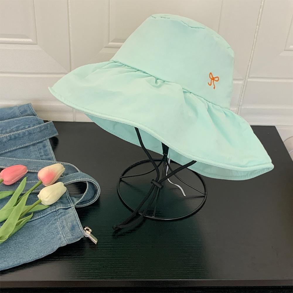 Korean Bow Bucket Hat Quick Dry Women's Sun Hat Fashion Fisherman Hat  Mountaineering