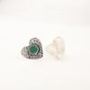 Rare Green Onyx Gemstone 925 Sterling Silver Jewelry Oxidized Handmade Studs0.6" EE-143-10