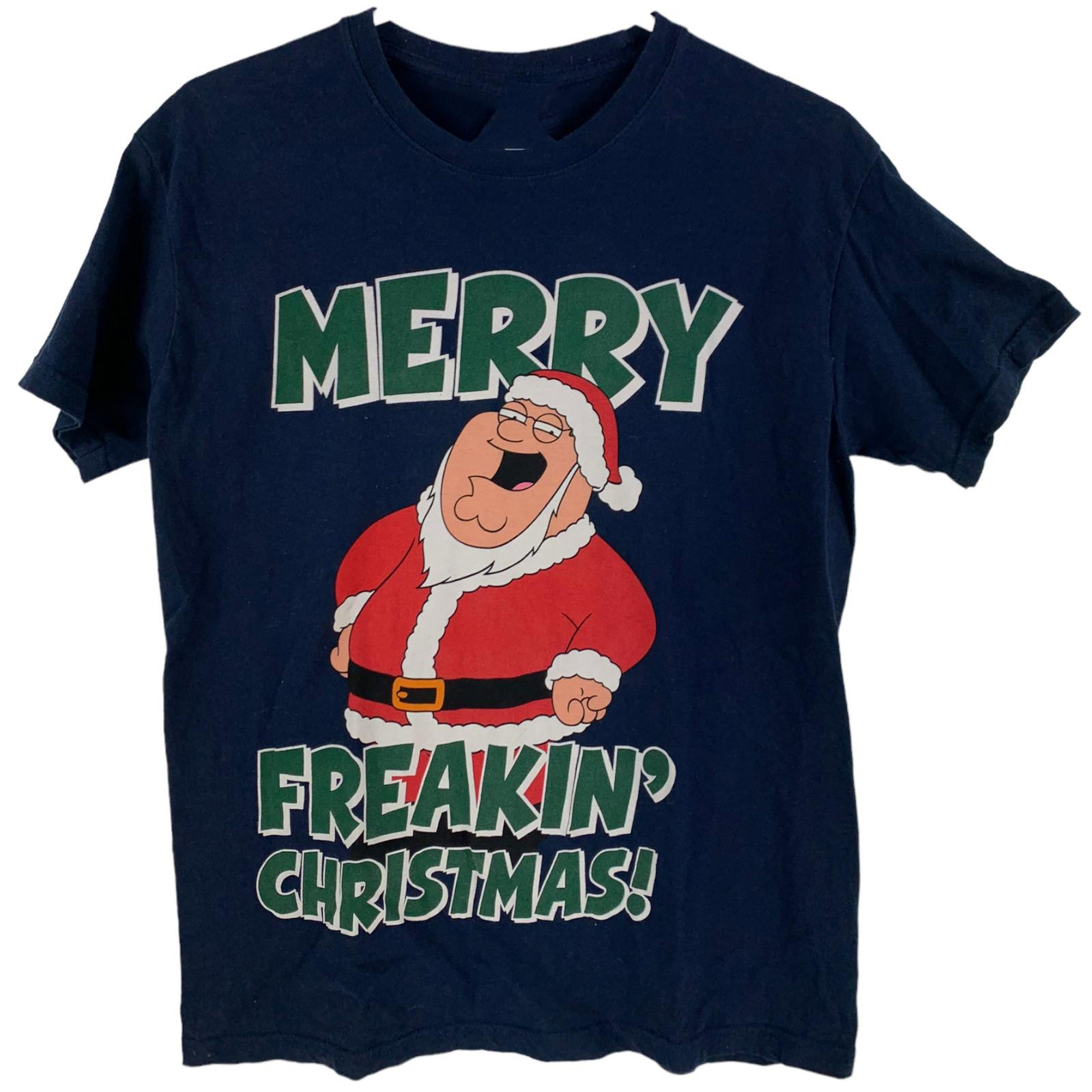 Family Guy Merry Freakin Christmas Navy T-Shirt S-4XL Unisex T-Shirt XXXXL