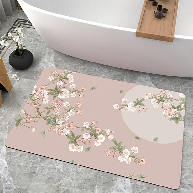 Simple toilet Bathroom floor mat Soft diatom mud Strong absorbent mat Non-slip entry mat Toilet door mat