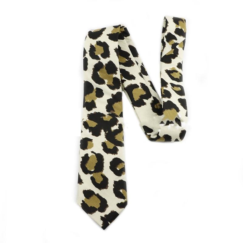 Fashionable Leopard Print Neck Tie For Men And Women Unisex Decorative Tie For Office And Party Gathering Accessory
