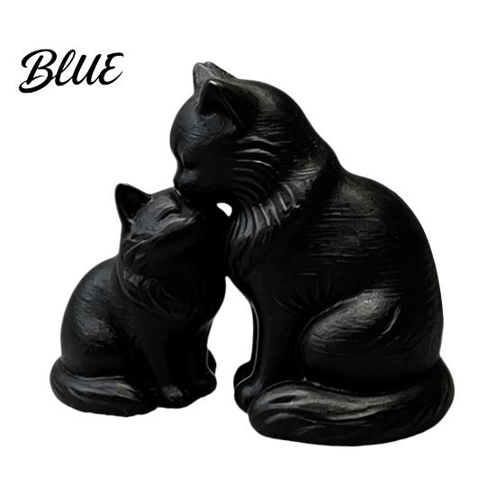 Kompaktes Nachttisch-Ornament 3D-gedruckte Katzenfigur Niedliche Mutter und Kätzchen Statue Retro-Stil Raumdekor Minimalistische Tierfigur für Zuhause Büro Schreibtisch