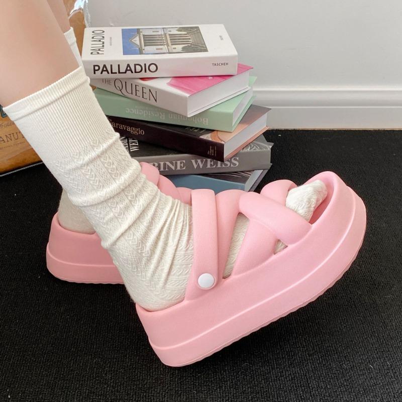 2025 Nové Unikátní Dámské Sandály s Tlustou Podrážkou s Měkkou Podrážkou Ležérní Římské Multifunkční Sandály s Kříženými Pásky Venkovní Plážová Obuv