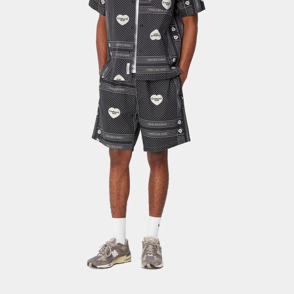 Carhartt WIP SS24 Heart Bandana Short Casual Shorts Men's Black I033076-24M-XX