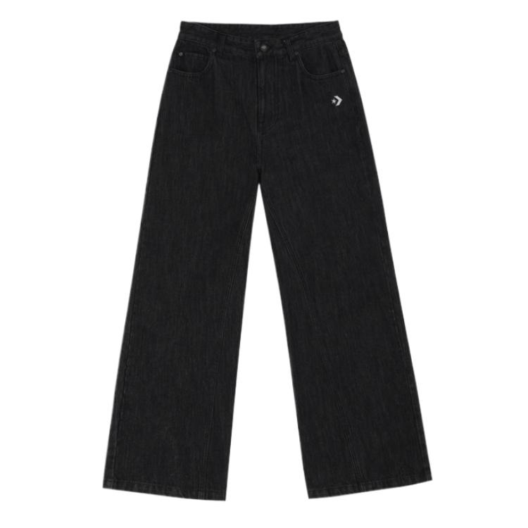 Converse Jeans Women s Black Moderate Wide Leg Pants WCH674-023 XS