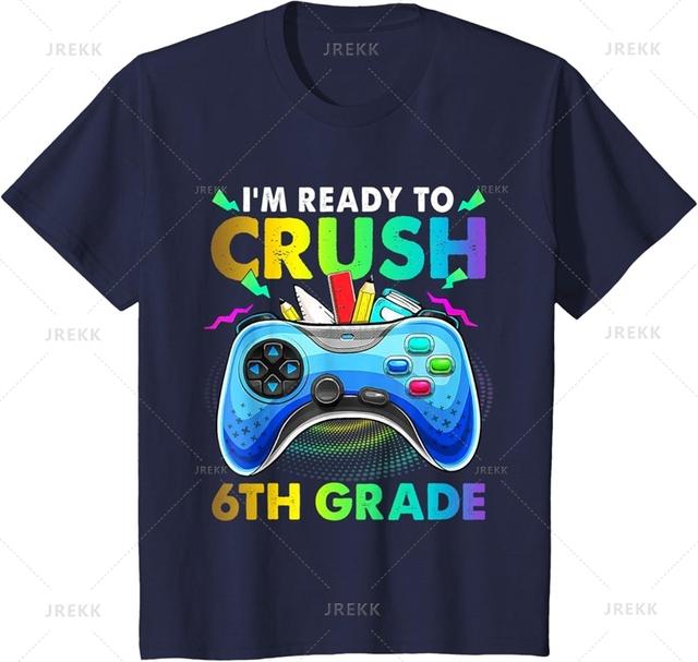 Sommer Neu 3D Schulanfang Druck T-Shirt Erster Schultag Grafik T-Shirts Kinder Mode Streetwear Kurzarm Oberteil