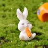 Cute Carrot Rabbit Animal Figurine Easter Christmas Home Decor Miniature Garden Cake Decoration Accessories Modern Figure Gift