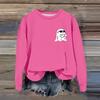 Women's Fashion Casual Long Sleeve Halloween Printed  Neck Sweatshirt