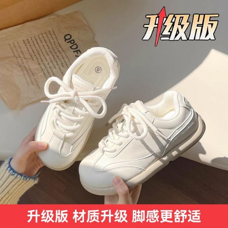 Versatile shoes thick baseplate shoes women's new spring and autumn students retro little white shoes