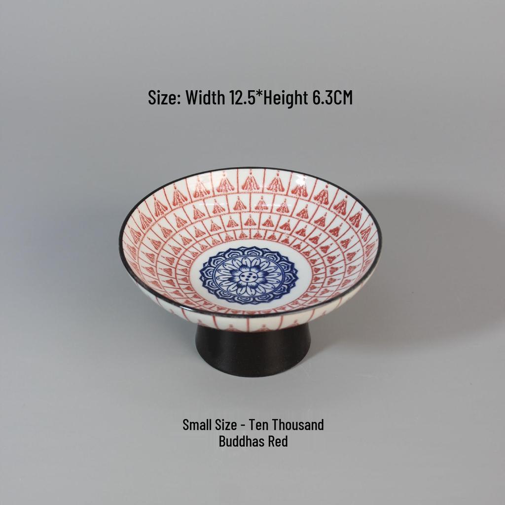 Chinese Blue and White High-Footed Porcelain Pastry Plate - Small Size for Fruit, Tea, Snacks, Nuts, or Pot Stand