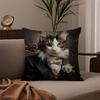 Renaissance Royal Cat Pillow Case Good Print Pillowcase Living Room Sofa Cushion Cover Bedroom Room Decor