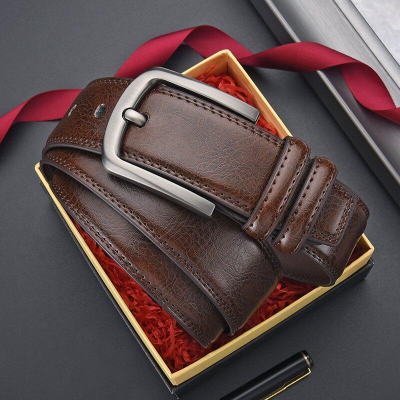 

Ремень Мужской Кожаный Премиум Ремень для Джинсов Мужской Пояс-Печать на Талию 130cm