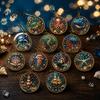 Living Room Ornament 12PCS Christmas Tree 2D Flat Pendant, Pearl Acrylic Art Kits, Bright Gift for Holiday Season Color Classic Patterns Party