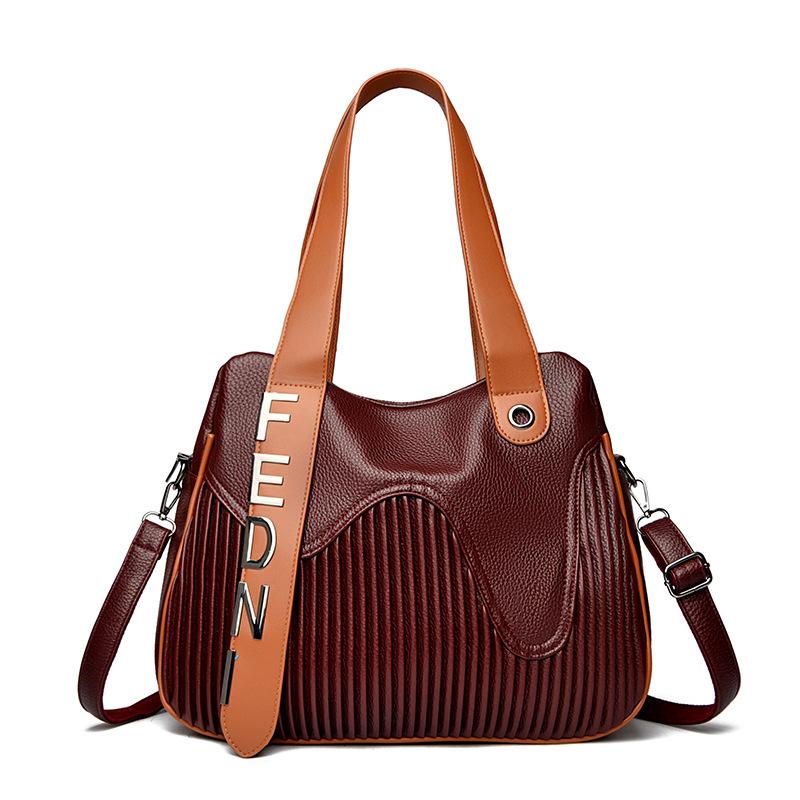 Hand-held Tote Large Bag, Simple Pleated Women's Single-shoulder Bag, Crossbody Bag