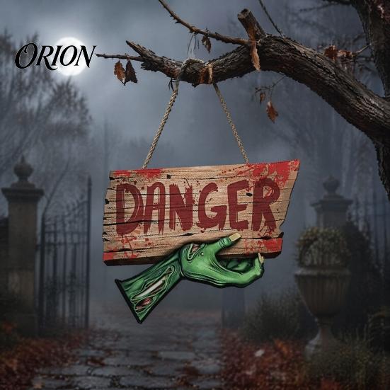 Striking Halloween Visual Effects Decoration Hanging Sign, Festive Party Wooden Decorative Plaque, Easy Modern Room Decorations Hang Decor for Indoor