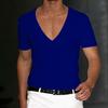 2023 Men's Deep V-Neck Waffle Knit Casual Fitness T-Shirt - Summer Style
