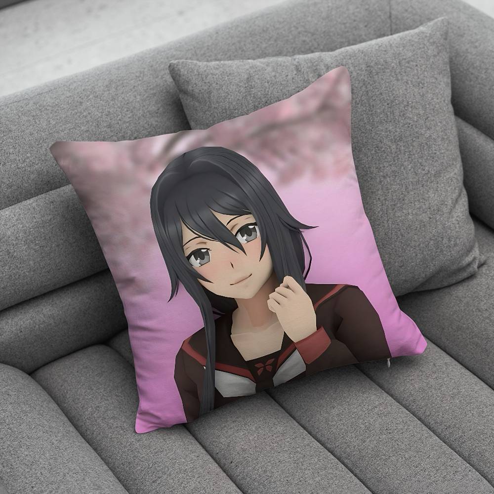 Yandere SSimulator Ayano Aishi Custom Pillow Case Sofa Living Room Bedroom Headboard Backrest Cushion Square Cushion Nap Time