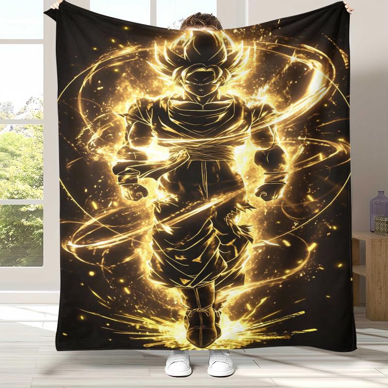 

Anime D-Dragon Ball Game Cartoon Flannel Blanket,Ultra Soft Warm Plush Throw for Home Bedroom Bed Sofa Cover Office Camping 75x90cm