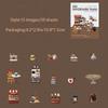Hard card sticker pack, 4 styles of patchwork town series, DIY collage with fabric texture theme, student ledger decoration