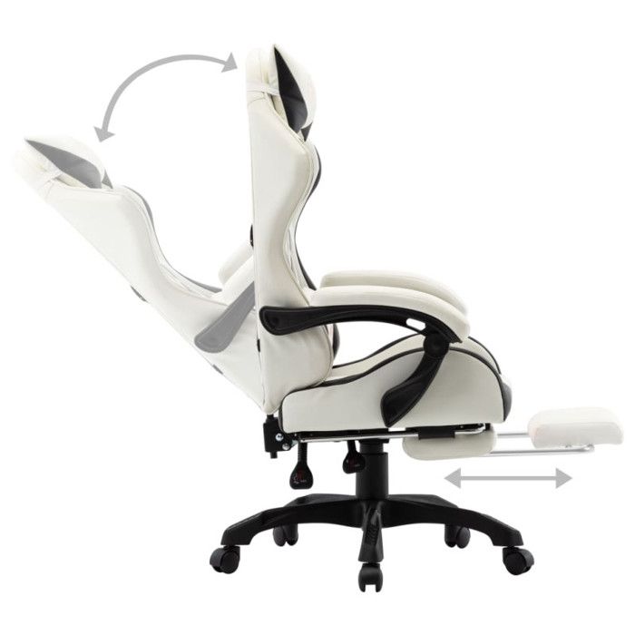 VidaXL Gaming Armchair with Footrest Reclining Chair Computer Armchair Work Office Interior Black and 287995