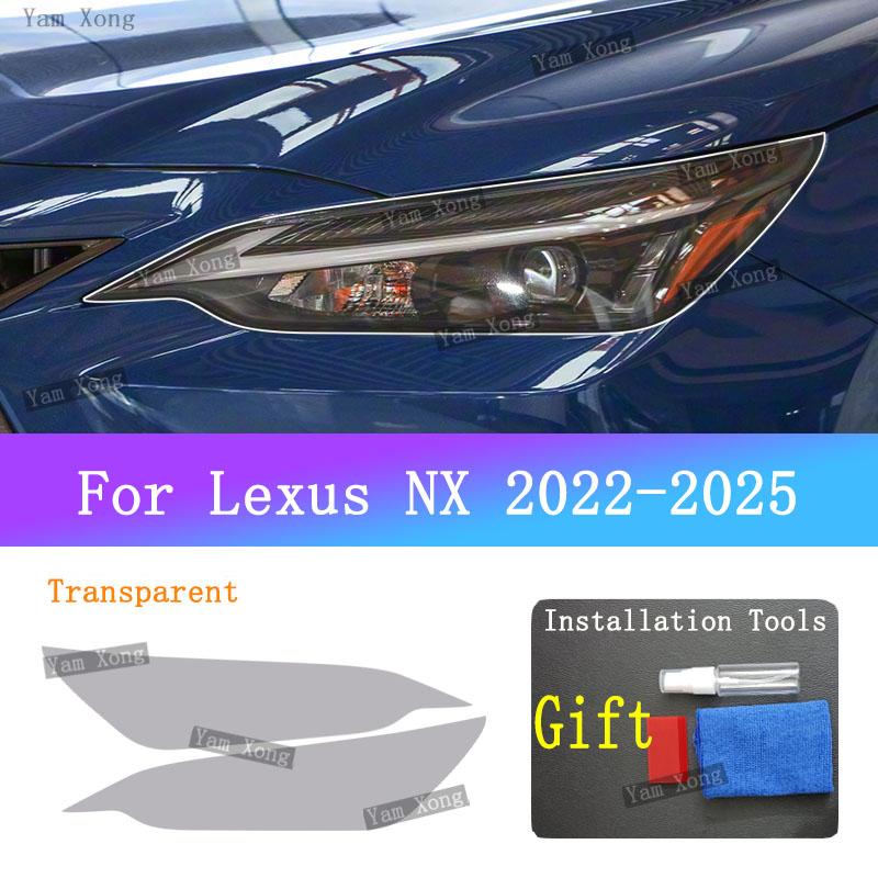 For Lexus NX Car Exterior Front Lamp Transparent Protective Sticker Headlight Light Black Cover Anti-Scratch Film Accessories