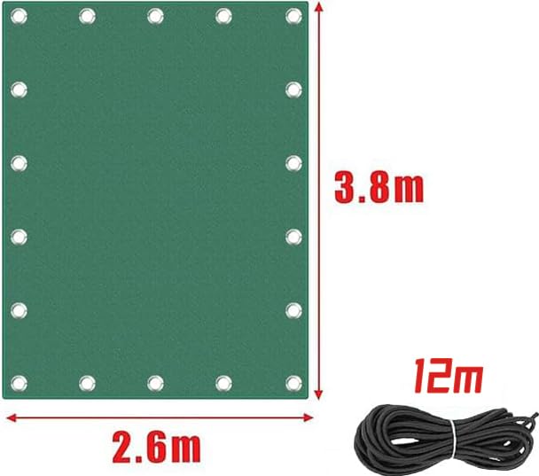 Mini Tang Leicht LKW mit Elastisch Verstärkt UV Einfach für Hellgrüne Abdeckung, Wasserdicht, 2,6x3,8m, Langlebig, Dick, Seil, Ecken, Wetterfest,