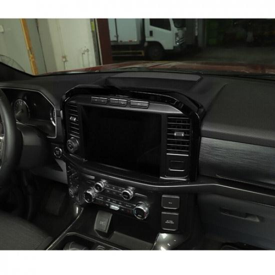 Black Center Console GPS Navigation Panel Cover Trim Frame For Ford F150 +