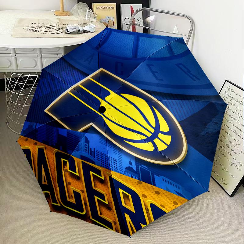 Pacers Basketball Team Umbrella Folding umbrella, automatic umbrella 8-Frame for Travel, camping Use Gift for Halloween Christmas