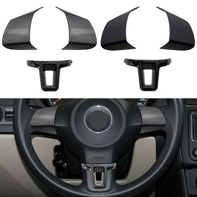 For Volkswagen VW Golf 6 Jetta Polo Touran Bora Caddy Eos Steering Wheel Trim Decoration Sticker Cover Interior Accessories