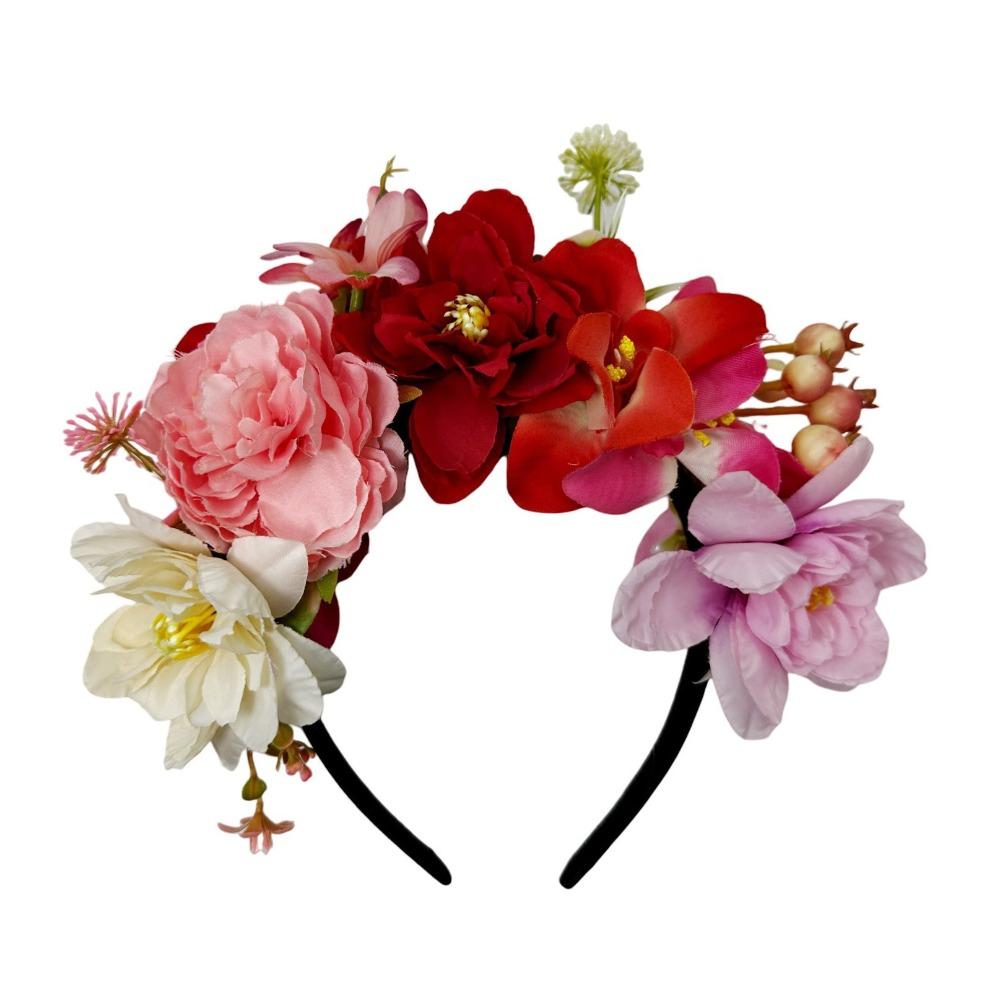 Fabric Flower Floral Hair Hoop Luxury Floral Simulation Flower Crown  Wedding