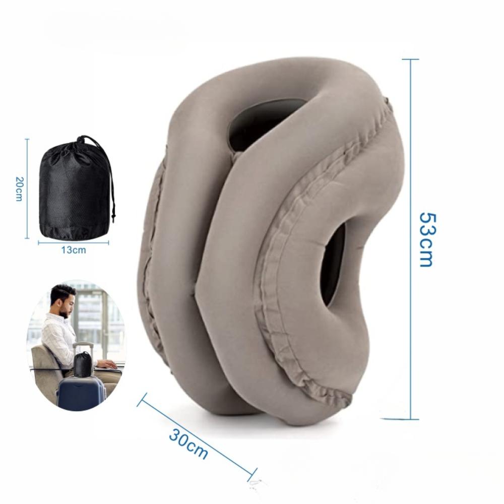 PVC Plush Inflatable Sleeping Pillow, Travel Sleeping Pillow, Sleeping Pillow, Inflatable Pillow