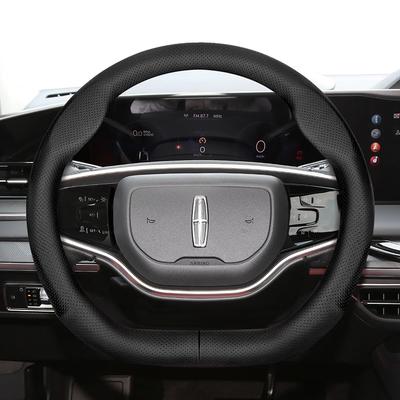 Suitable for Lincoln Ultra-Thin Breathable Leather Steering Wheel Cover Suitable for Mkc Mkz Mkx Continental Navigator Mkt Mark Viii Town Car Aviator 