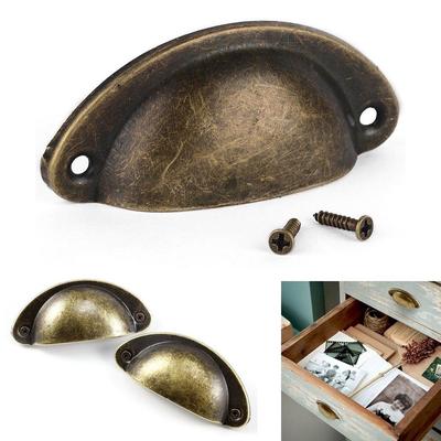 Retro Kitchen Iron Cabinet Metal Furniture Door Cupboard Shell Knob Antique Pull Handles