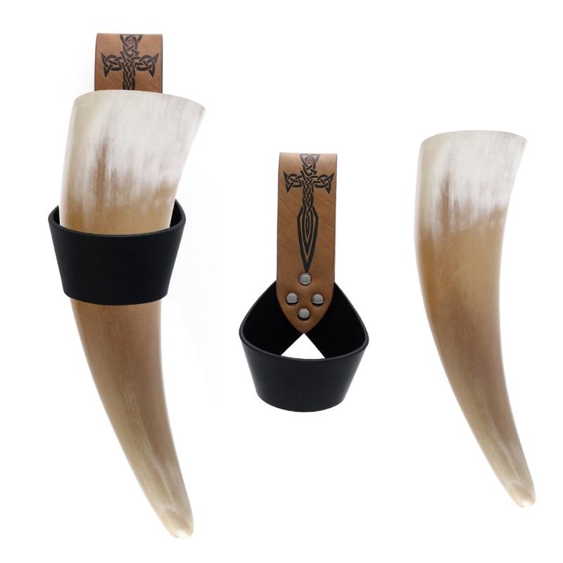 Historical Role Playing Horn Shield Medieval Style PU Leather Cover Ancient Costume Accessory Lightweight Role playing