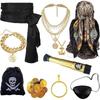Halloween Cosplay Pirate Accessory Set: Headscarf, Belt, Necklace, Bracelet