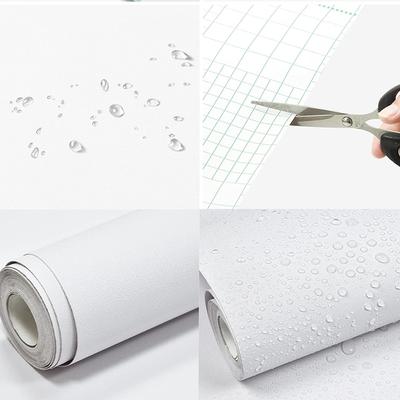 Wasserdichte Matte Tapete weiße Vinyl Selbstklebende Aufkleber für Wand Möbel Wohnzimmer Papier Hausdekoration