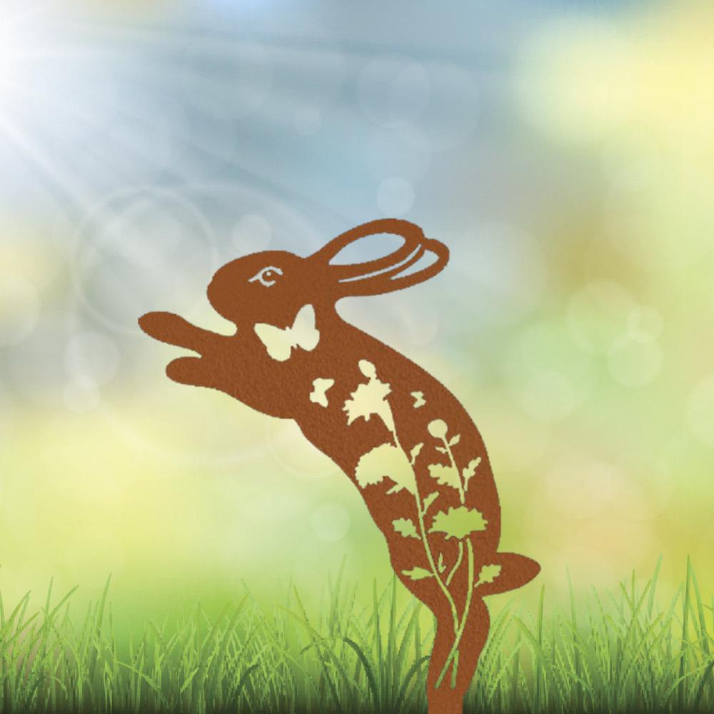 Elegant Metal Bunny, Butterfly, and Birds Stakes - Make your garden stand out with these stakes. Stylish animal decor