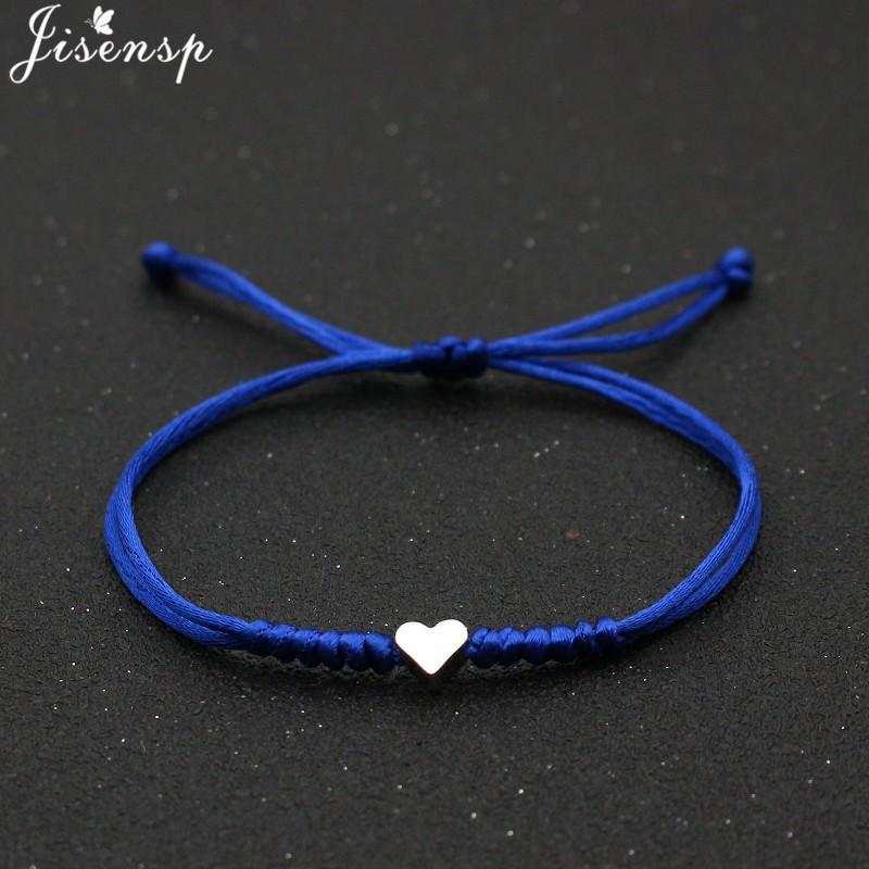 Multicolor Rope Lucky Heart Bracelets Women Men Charm Woven Handmade Bangles Braided Adjustable Buddhism Jewelry Pulseras