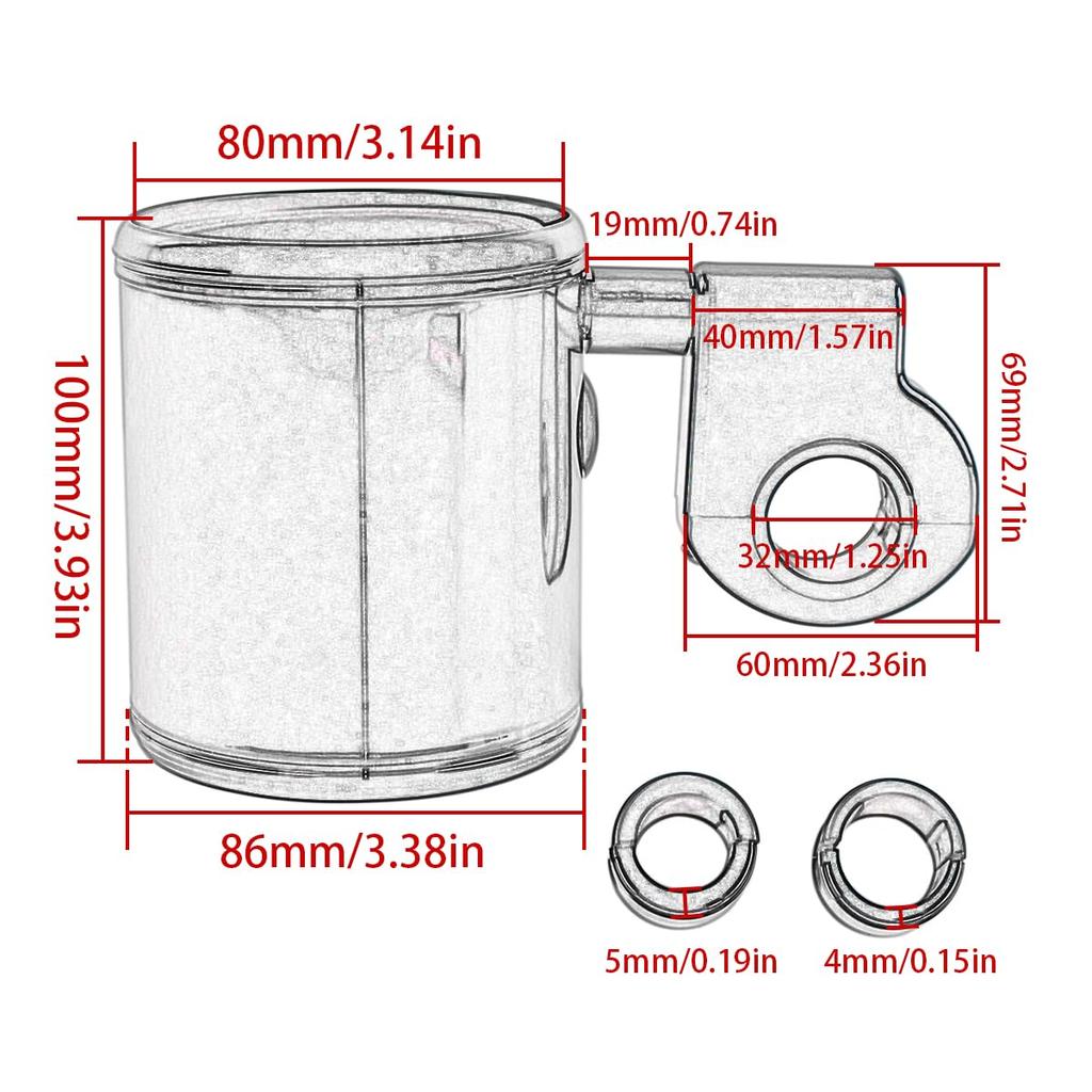 AQIMY Motorcycle Drink Holder, Universal Fits 22-32mm Handlebars, 360-Degree Rotation, Black Foam, Non-Slip Design, Fits Water Bottles and Mugs, Black