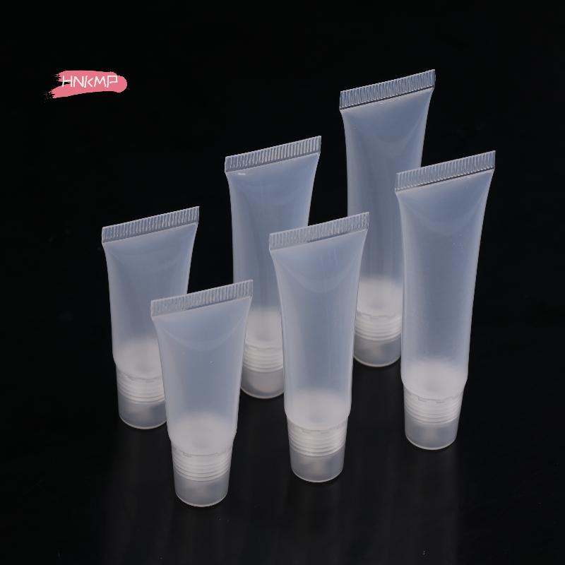 10Pcs Empty Lipstick Tubes Set 5/10/15ml Clear Lip Gloss Containers Soft Squeeze Lip Balm Makeup Soft Tube for DIY Beauty