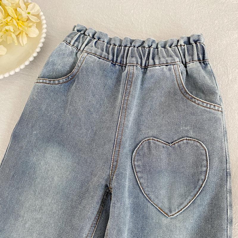 Stylische Mädchenjeans mit Spitzenbesatz - Gerade geschnittene Hose für Frühling & Herbst