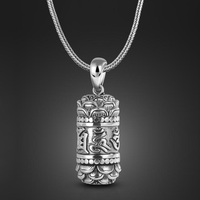 

Модные винтажные мужские ювелирные изделия унисекс из 100% стерлингового серебра 925 пробы, ожерелье унисекс, ожерелье с подвеской в ​​виде лотоса, сувенирный подарок 45cm