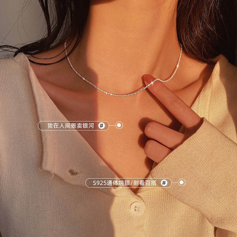 

Gypsy Star Necklace Women S Necklace Clavicle Chain Women S Simple Temperament Neck Chain Sparkling Naked Plain Chain Exquisite