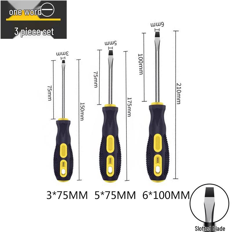 High-Strength Phillips & Slotted Screwdriver Set with Non-Slip Magnetic Handle and Chrome Vanadium for Enhanced Durability.