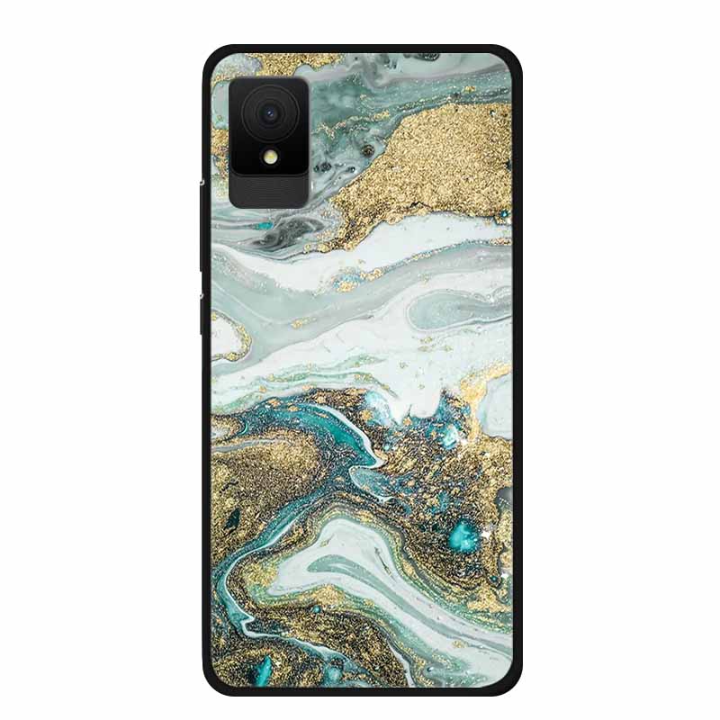 Für TCL 505 Handyhüllen Rückabdeckung Für TCL 502 Schwarzer Rand Silikon TPU Funda für TCL505 Marmor Weiche Hülle Bunte Hülle Bumper