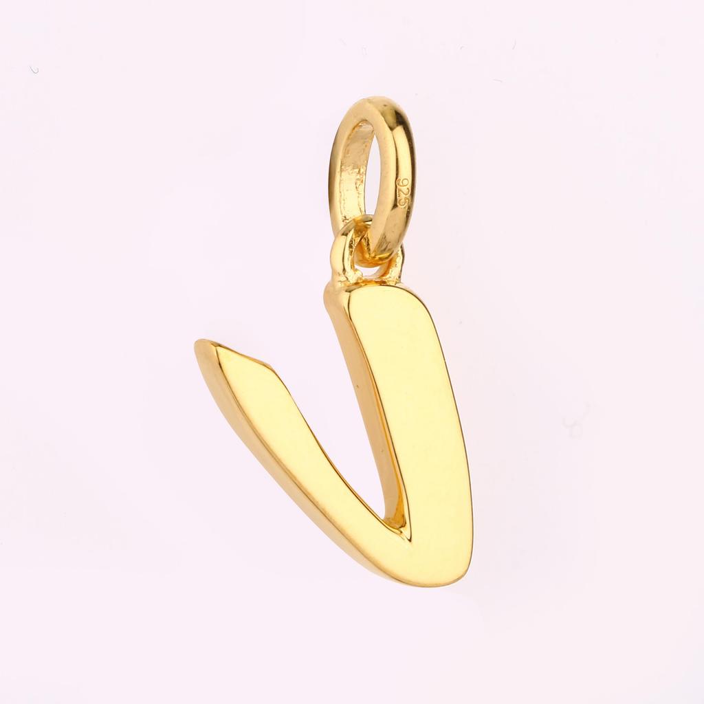 Plain Metal Pendant 925 Sterling Silver Gold Plated Minimalist Jewelry Gift for Her
