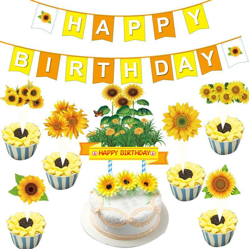 Delightful Sunflowers Theme Party Decoration Kit For Joyful Baby Showers And Birthday Parties